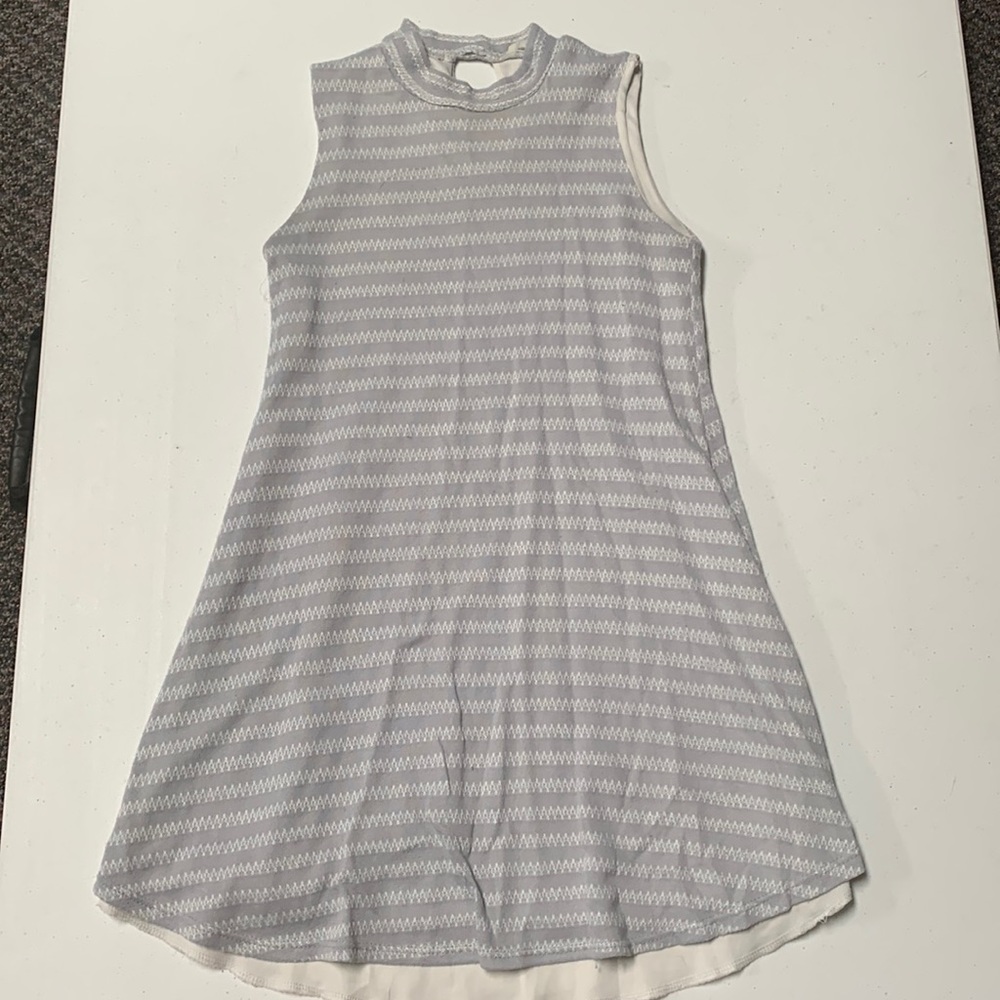 Grey and white striped kids dress